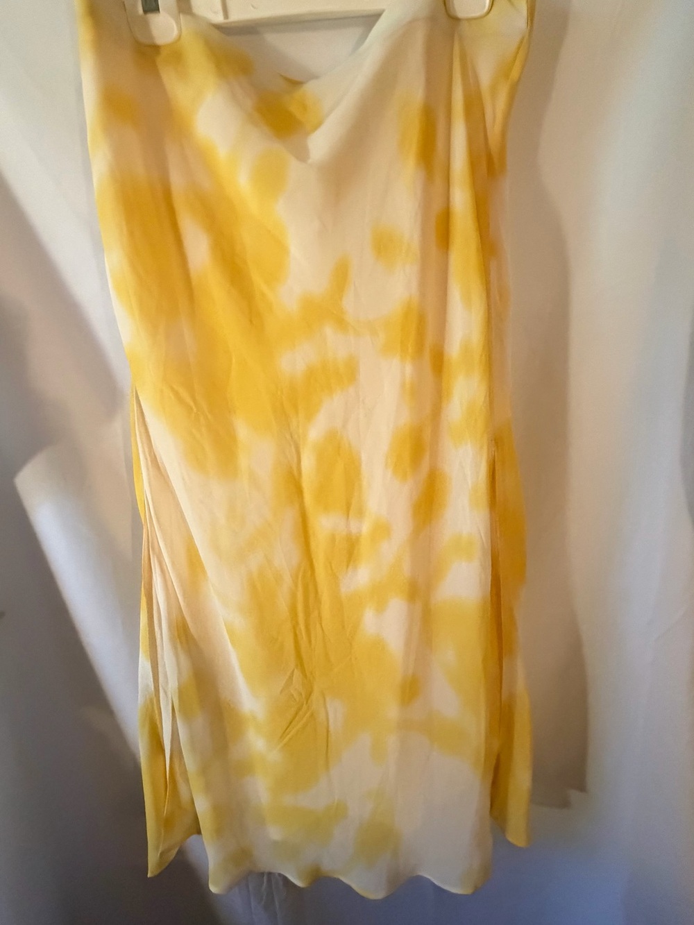 Calvin Klein Yellow Tie-Dye Slip Skirt